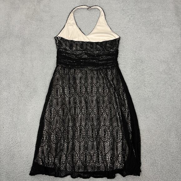 vtg Nine West Halter Dress Women sz 10 Mesh Spider Black Dark Fairy Whimsigoth - Picture 14 of 14